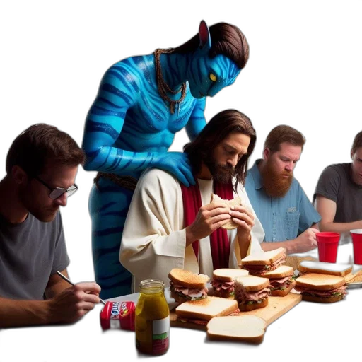 food, concept art, 3d render, cyberpunk transparent PNG cut-out