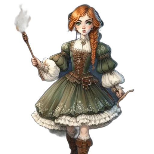 staff, dress, fantasy art, concept art transparent PNG cut-out