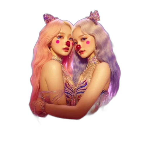 mask, hair, vaporwave, fantasy art transparent PNG cut-out