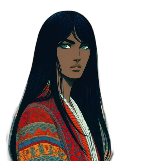 face, jacket, staff, dress transparent PNG cut-out