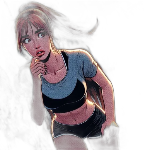 comic book art, concept art, anime, watercolor transparent PNG cut-out