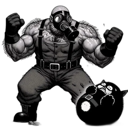 mask, robot, weapon, comic book art transparent PNG cut-out