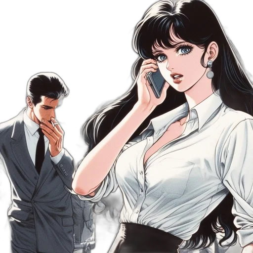dress, anime, comic book art, concept art transparent PNG cut-out