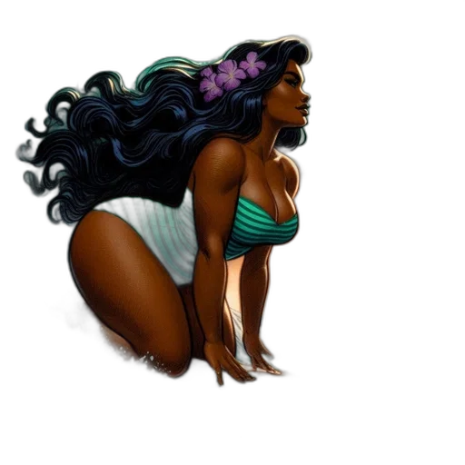 hair, concept art, fantasy art, comic book art transparent PNG cut-out
