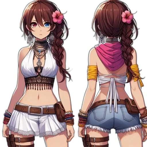 dress, staff, concept art, fantasy art transparent PNG cut-out