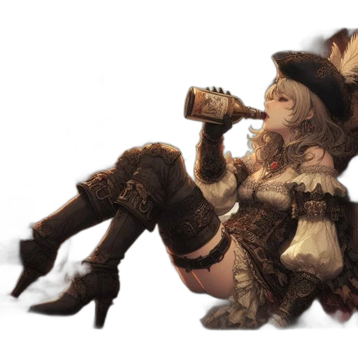 weapon, staff, hat, shoes transparent PNG cut-out