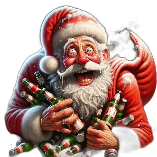 photorealistic, santa, claus, festive transparent PNG cut-out