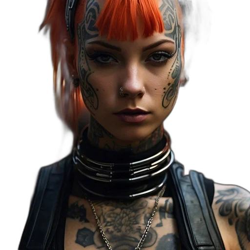 face, jewelry, robot, cyberpunk transparent PNG cut-out