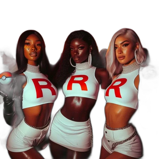 three, women, white, outfits transparent PNG cut-out