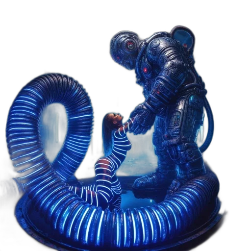robot, 3d render, concept art, outer space transparent PNG cut-out