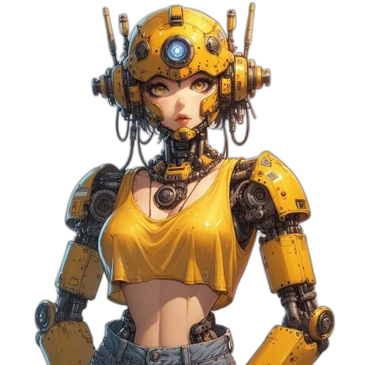robot, cyberpunk, concept art, fantasy art transparent PNG cut-out