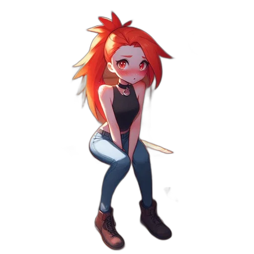 staff, weapon, jacket, hair transparent PNG cut-out