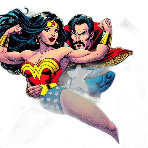 comic book art, concept art, wonder, woman transparent PNG cut-out