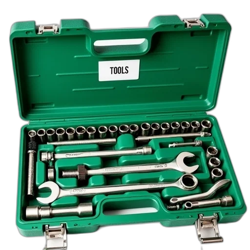 staff, green, toolbox, open transparent PNG cut-out
