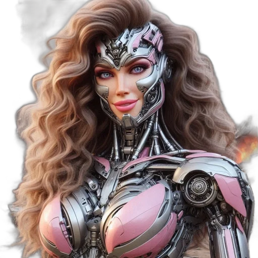 robot, mask, fantasy art, comic book art transparent PNG cut-out