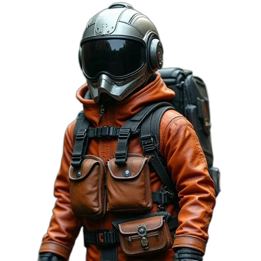 jacket, robot, staff, mask transparent PNG cut-out
