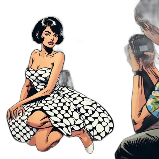 dress, comic book art, concept art, cartoon transparent PNG cut-out