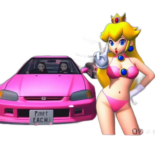 car, weapon, dress, vaporwave transparent PNG cut-out