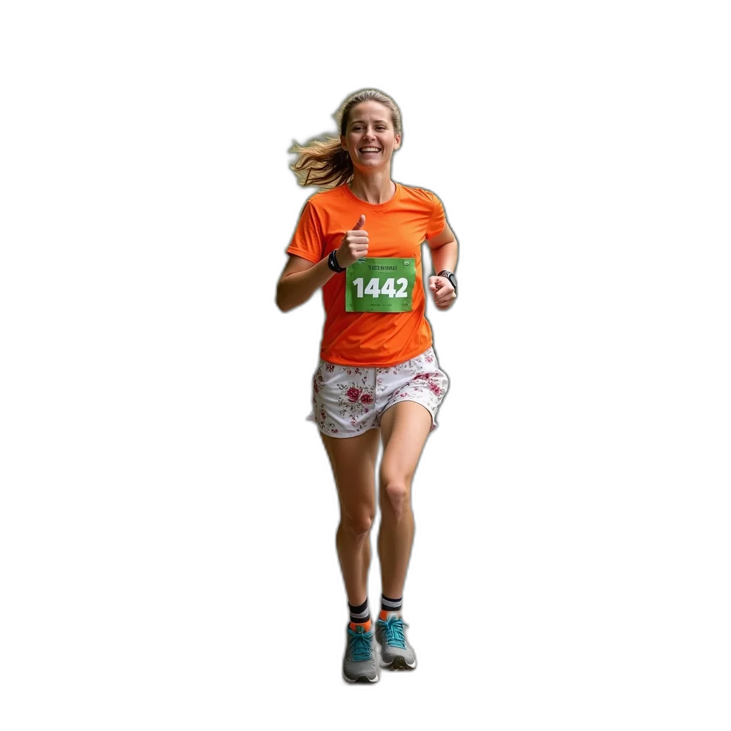 woman, jogging, path, trees transparent PNG cut-out
