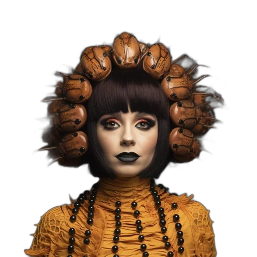 hair, crown, mask, face transparent PNG cut-out