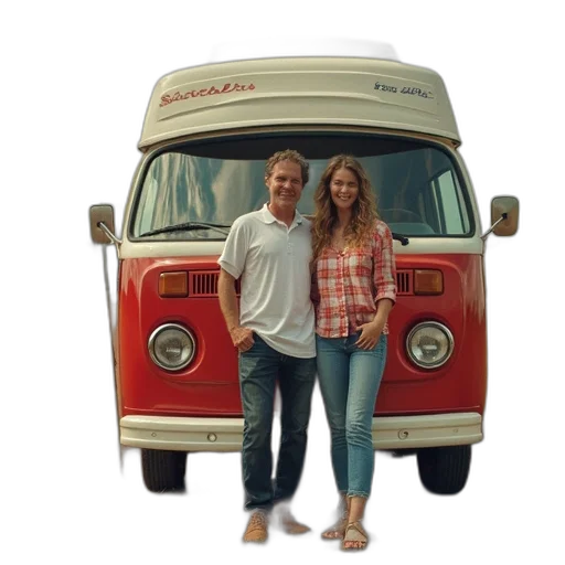 car, scooch, family, posing transparent PNG cut-out