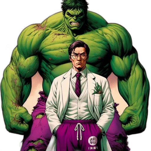 comic book art, concept art, two, marvel transparent PNG cut-out