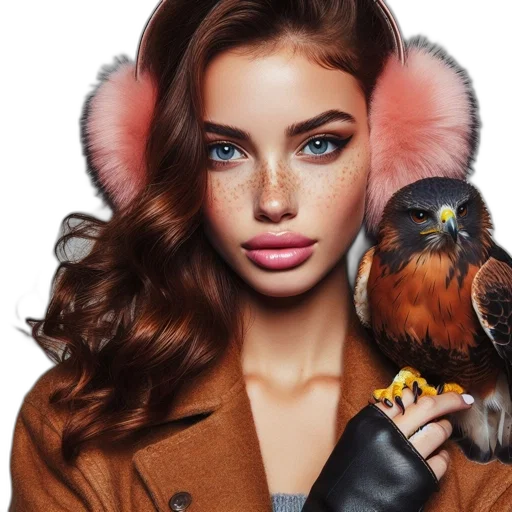 jacket, animal, hat, jewelry transparent PNG cut-out