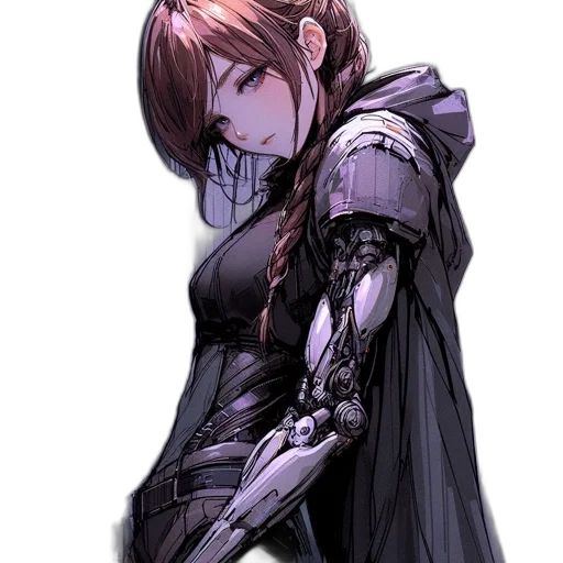 weapon, dress, robot, staff transparent PNG cut-out