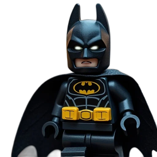 3d render, comic book art, lego, batman transparent PNG cut-out