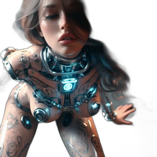 robot, jewelry, dress, cyberpunk transparent PNG cut-out
