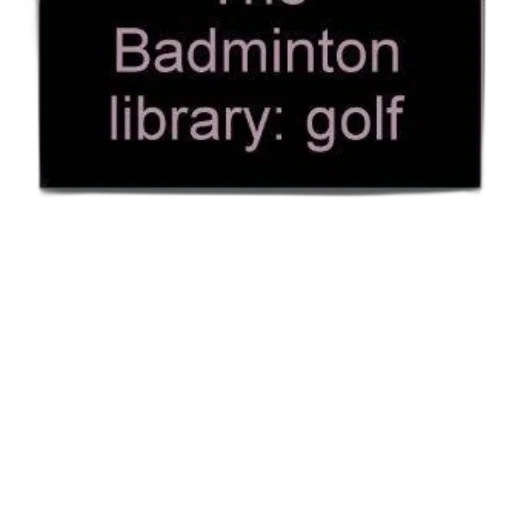 badminton, library, golf, book transparent PNG cut-out