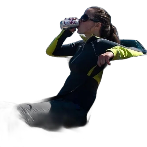 bottle, woman, black, yellow transparent PNG cut-out