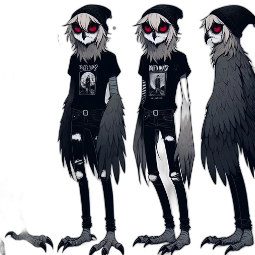 creature, jacket, mask, staff transparent PNG cut-out