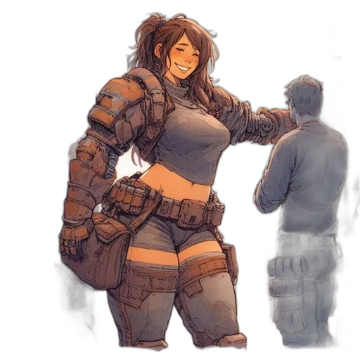jacket, weapon, robot, concept art transparent PNG cut-out