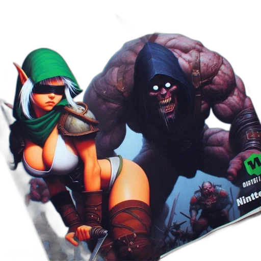 concept art, fantasy art, comic book art, 3d render transparent PNG cut-out