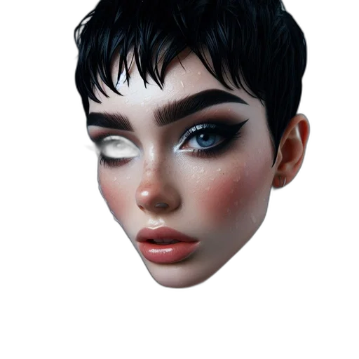 face, mask, hair, creature transparent PNG cut-out