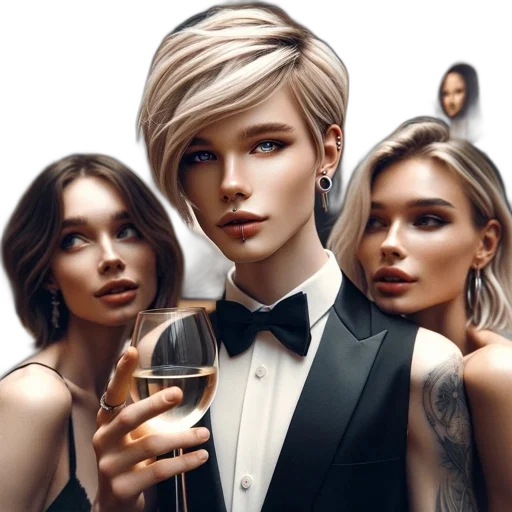 jewelry, face, hair, photorealistic transparent PNG cut-out