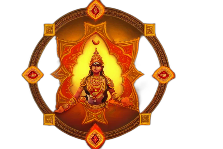 concept art, pixel art, hindu, ornament transparent PNG cut-out
