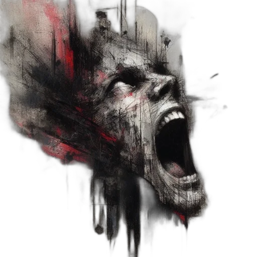 face, mask, creature, photorealistic transparent PNG cut-out