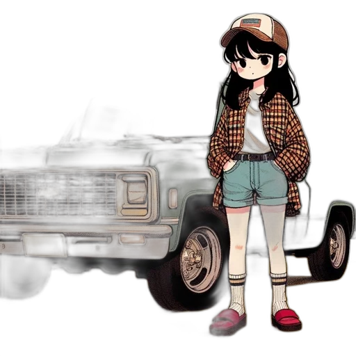car, jacket, hat, weapon transparent PNG cut-out