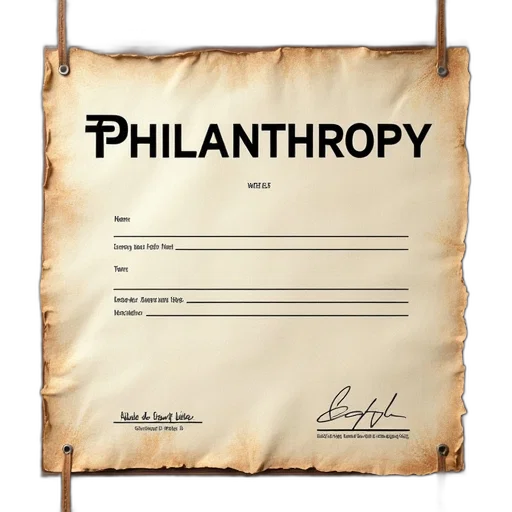certificate, reads, philanthropy, middle transparent PNG cut-out