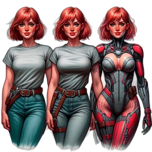 comic book art, concept art, cartoon, fantasy art transparent PNG cut-out