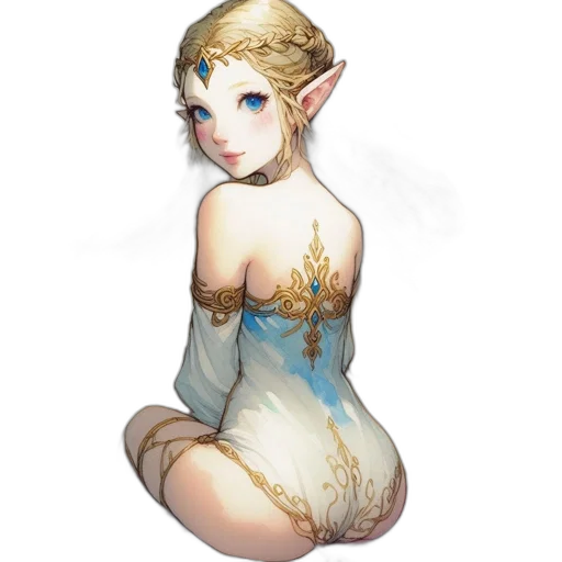 dress, staff, face, creature transparent PNG cut-out