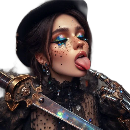 jewelry, staff, face, sword transparent PNG cut-out