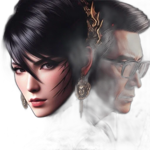 face, fantasy art, concept art, photorealistic transparent PNG cut-out