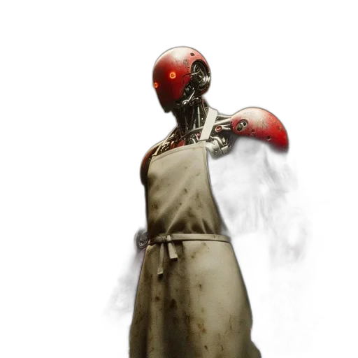 robot, mask, staff, creature transparent PNG cut-out