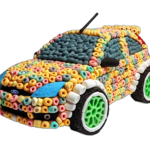 car, food, 3d render, photorealistic transparent PNG cut-out