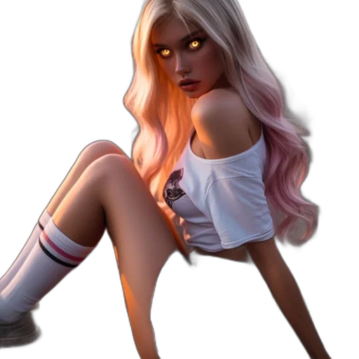 hair, concept art, 3d render, fantasy art transparent PNG cut-out