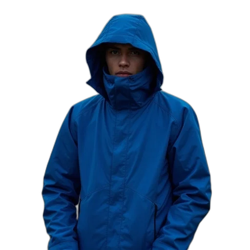 jacket, umbrella, face, blue transparent PNG cut-out