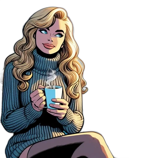 comic book art, cartoon, concept art, woman transparent PNG cut-out